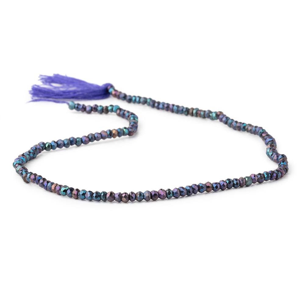 3mm Peacock Mystic Spinel Faceted Rondelle Beads 13 inch 150 pieces - Beadsofcambay.com