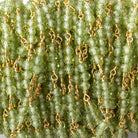 3mm Peridot micro faceted round Trio Gold Chain by the foot 73 beads per - Beadsofcambay.com