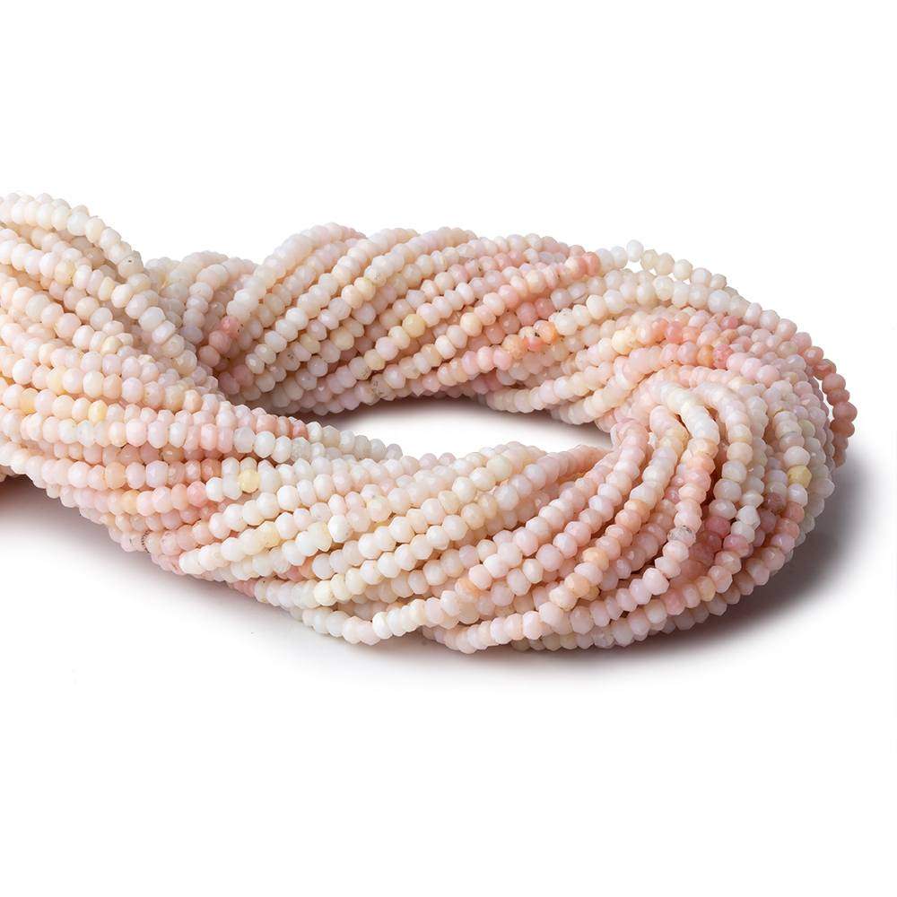 3mm Pink Peruvian Opal Faceted Rondelle Beads 13 inch 155 pieces - Beadsofcambay.com