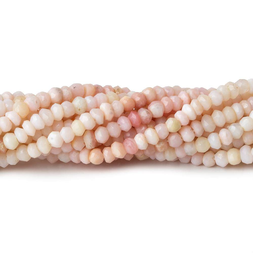 3mm Pink Peruvian Opal Faceted Rondelle Beads 13 inch 155 pieces - Beadsofcambay.com