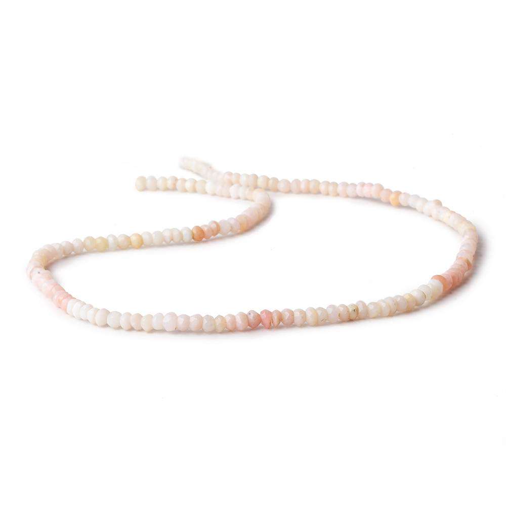 3mm Pink Peruvian Opal Faceted Rondelle Beads 13 inch 155 pieces - Beadsofcambay.com