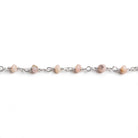 3mm Pink Peruvian Opal faceted rondelle Silver Chain by the foot 36 pieces - Beadsofcambay.com