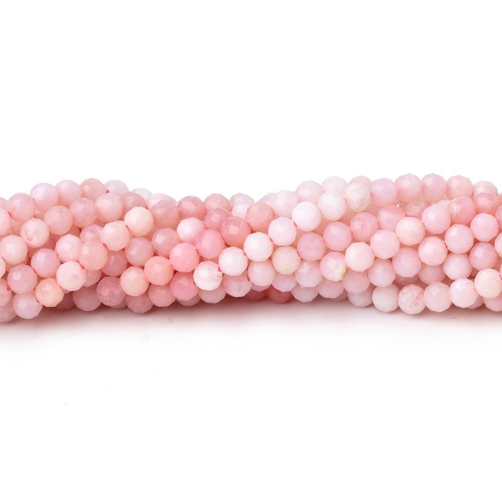3mm Pink Peruvian Opal Micro Faceted Round Beads 12.5 inch 108 pieces - Beadsofcambay.com