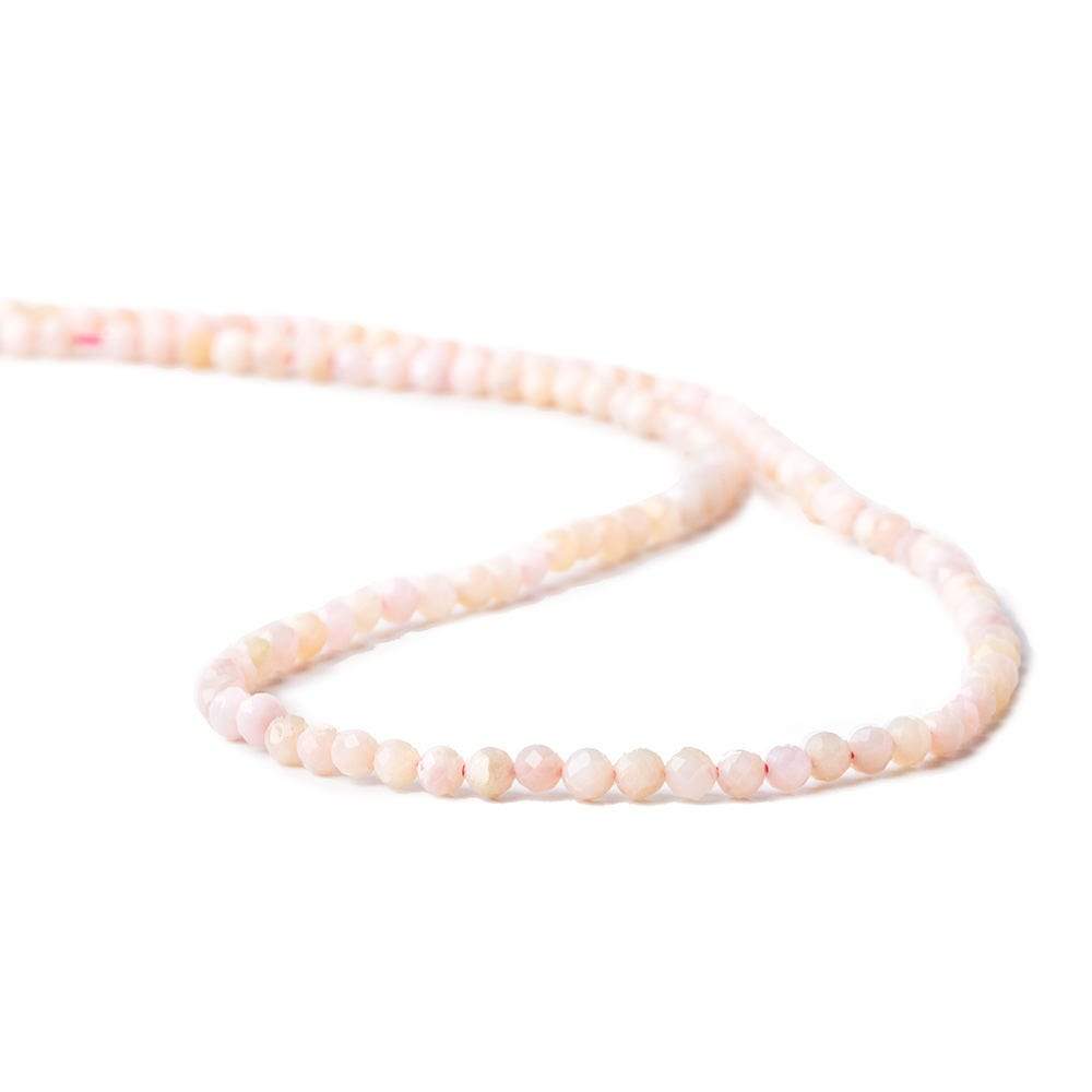 3mm Pink Peruvian Opal microfaceted rondelle beads 13 inch 115 pieces - Beadsofcambay.com