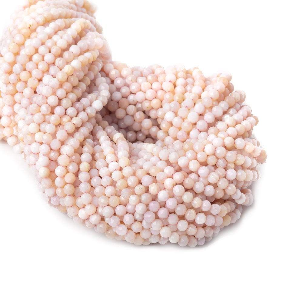 3mm Pink Peruvian Opal microfaceted rondelle beads 13 inch 115 pieces - Beadsofcambay.com