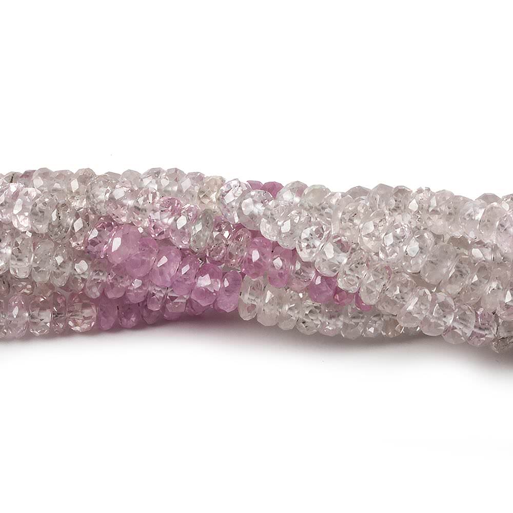 3mm Pink Sapphire Beads Faceted Rondelle 14 inch 180 pieces - Beadsofcambay.com