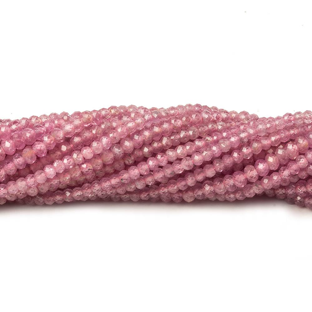 2.5mm Pink Sapphire Micro Faceted Rondelle Beads 13 inch 181 pieces AA - Beadsofcambay.com