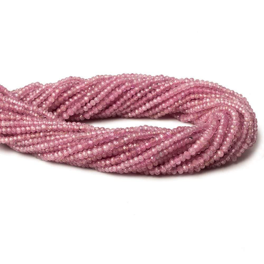 2.5mm Pink Sapphire Micro Faceted Rondelle Beads 13 inch 181 pieces AA - Beadsofcambay.com