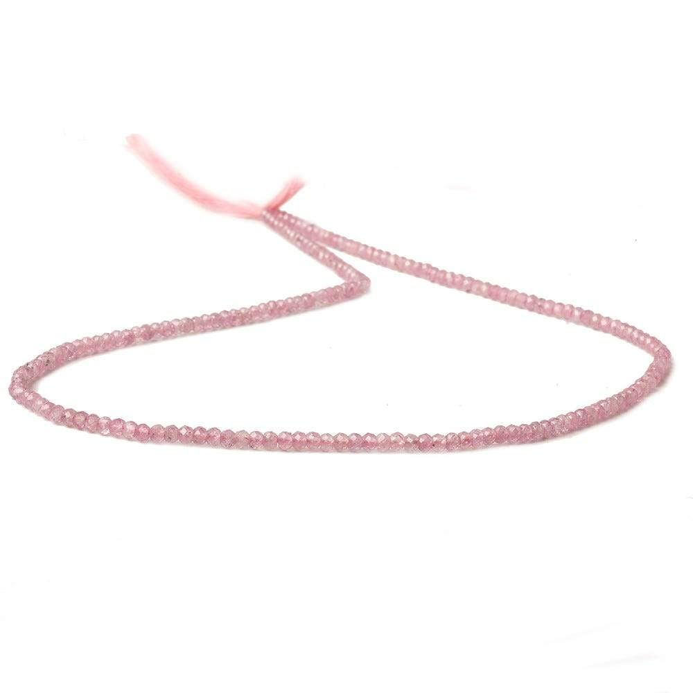 2.5mm Pink Sapphire Micro Faceted Rondelle Beads 13 inch 181 pieces AA - Beadsofcambay.com