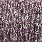 3mm Pink Tourmaline faceted rondelle .925 Silver Chain by the foot 50 pieces - Beadsofcambay.com