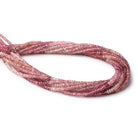 3mm Pink Tourmaline Faceted Rondelle Beads 14 inch 190 pieces AAA - Beadsofcambay.com