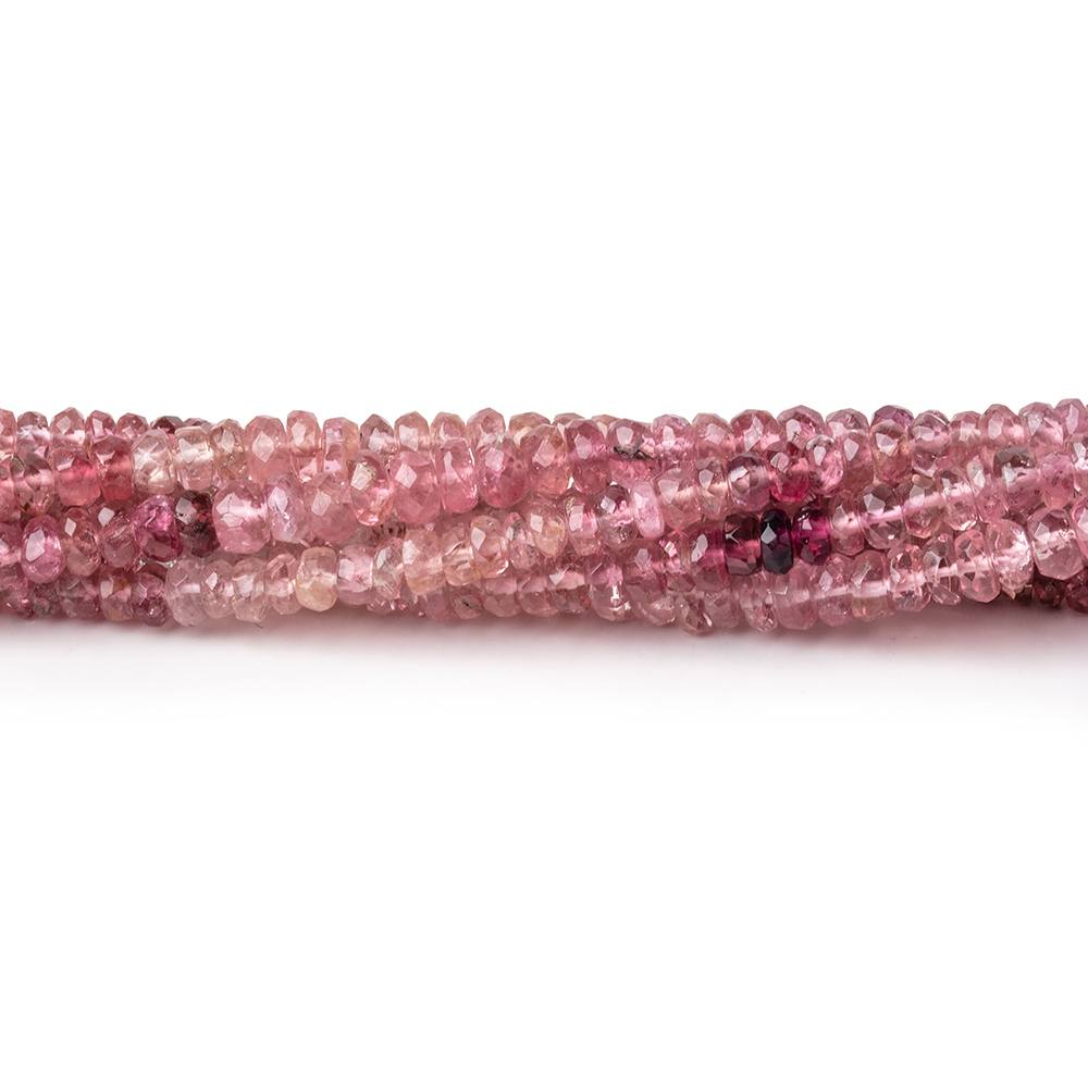 3mm Pink Tourmaline Faceted Rondelle Beads 14 inch 190 pieces AAA - Beadsofcambay.com