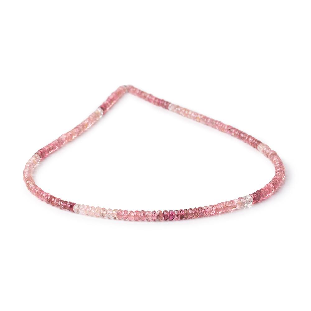 3mm Pink Tourmaline Faceted Rondelle Beads 14 inch 190 pieces AAA - Beadsofcambay.com