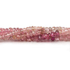 3mm Pink Tourmaline Faceted Rondelle Beads 16 inch 166 pcs AA Grade - Beadsofcambay.com