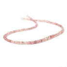 3mm Pink Tourmaline Faceted Rondelle Beads 16 inch 166 pcs AA Grade - Beadsofcambay.com