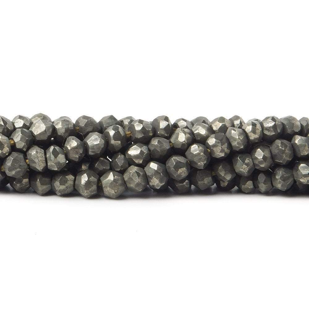 3mm Pyrite Beads Faceted Rondelle 13 inch 140pcs - Beadsofcambay.com