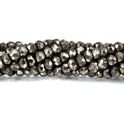 3mm Pyrite Beads Faceted Rondelle 13 inch 140pcs - Beadsofcambay.com