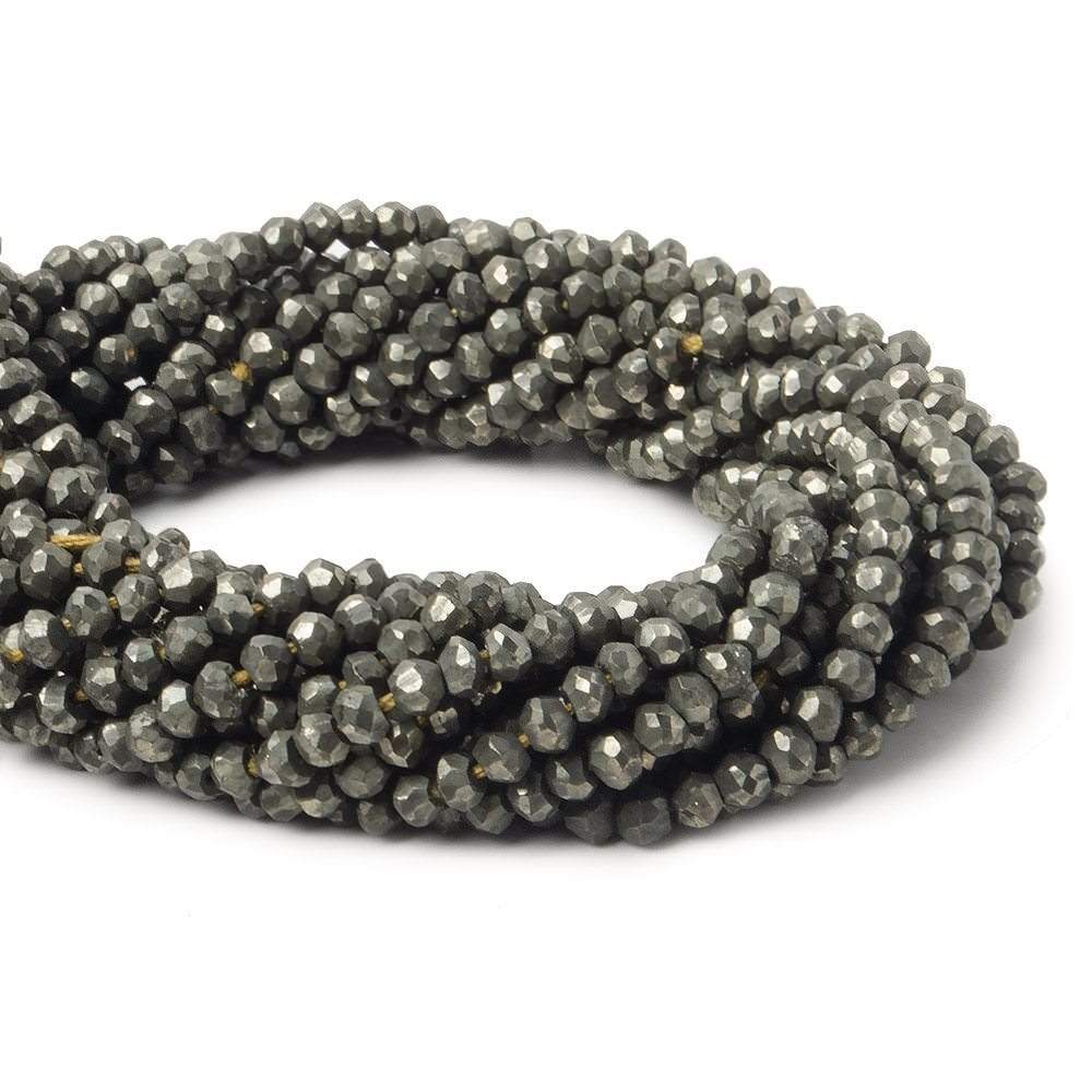 3mm Pyrite Beads Faceted Rondelle 13 inch 140pcs - Beadsofcambay.com