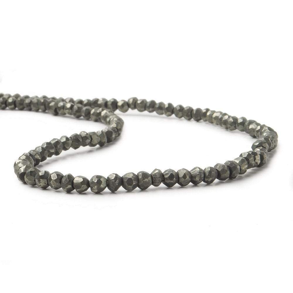 3mm Pyrite Beads Faceted Rondelle 13 inch 140pcs - Beadsofcambay.com