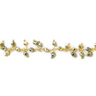 3mm Pyrite & Gold plated Pyrite micro-faceted round Gold Dangling Chain by the foot - Beadsofcambay.com