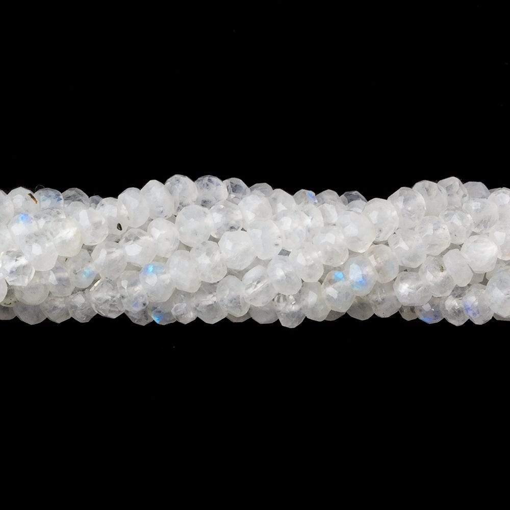 3mm Rainbow Moonstone faceted rondelle beads 13 inch 115 pieces - Beadsofcambay.com