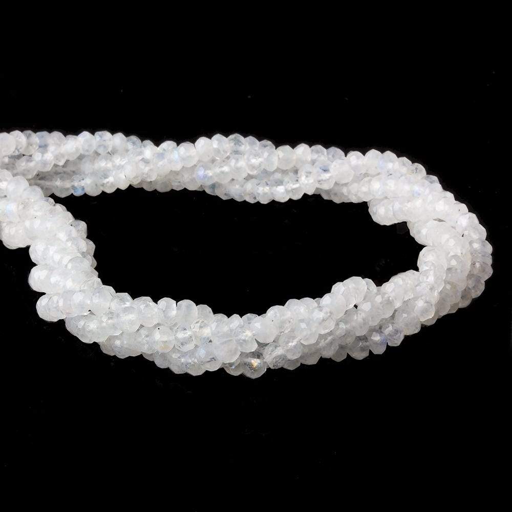 3mm Rainbow Moonstone faceted rondelle beads 13 inch 115 pieces - Beadsofcambay.com