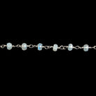 3mm Rainbow Moonstone faceted rondelle Silver Chain by the foot 36 pieces - Beadsofcambay.com