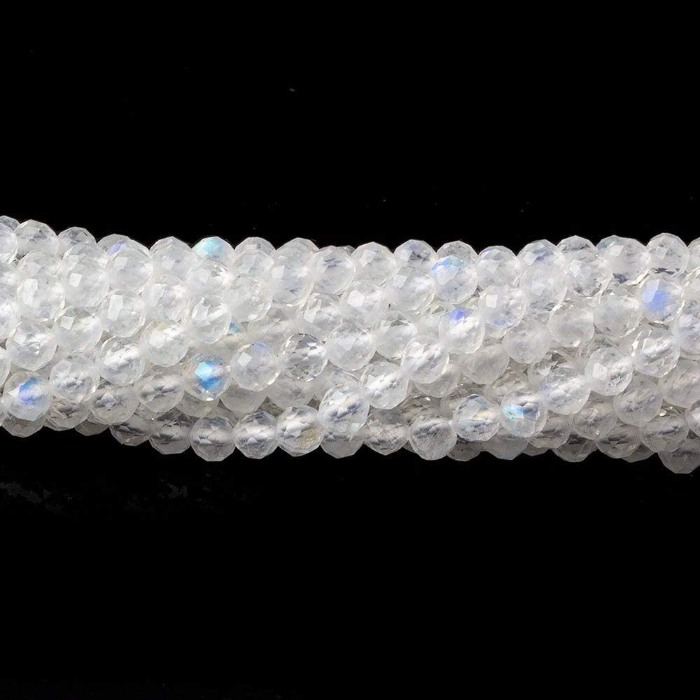 3mm Rainbow Moonstone micro faceted rounds 12.5 inch 100 pieces AAA - Beadsofcambay.com