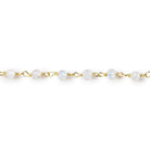 3mm Rainbow Moonstone Micro Faceted Rounds on Vermeil Chain by the Foot - Beadsofcambay.com