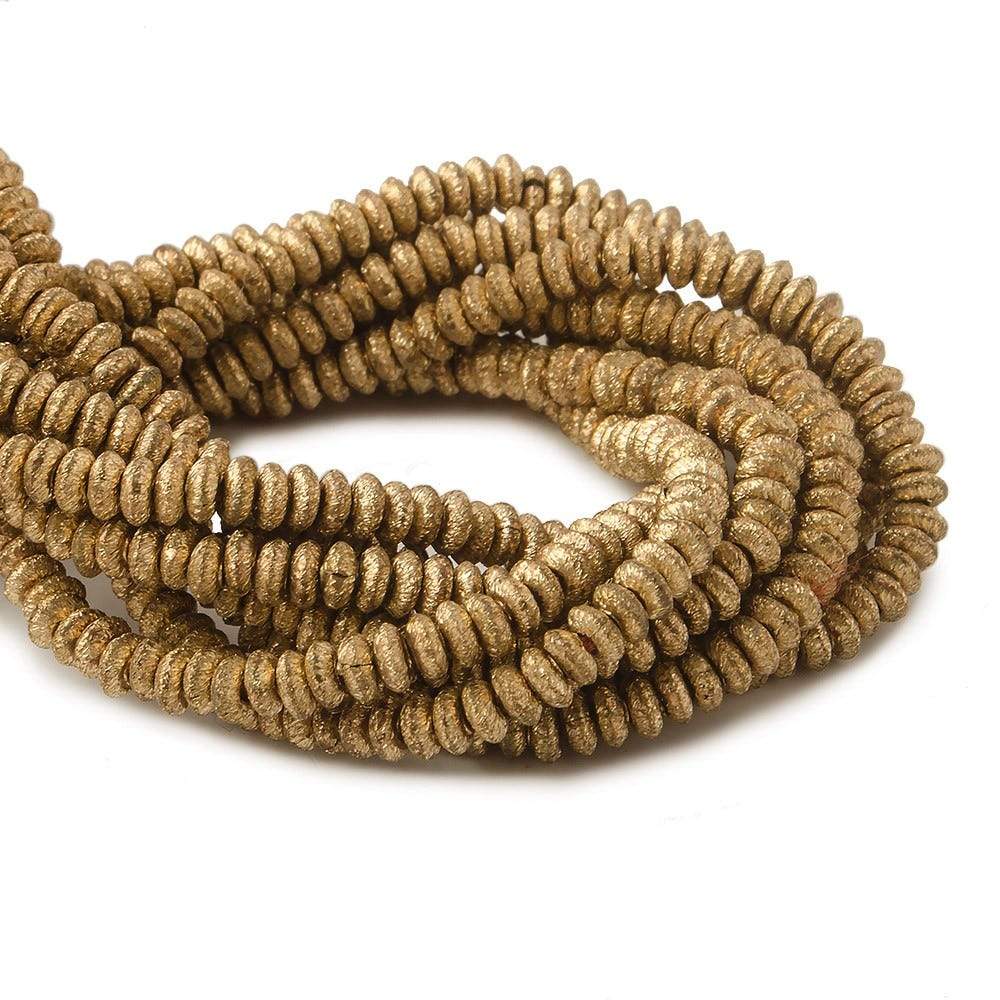 3mm Raw Copper Brushed Rondelle 8 inch 150 pcs - Beadsofcambay.com
