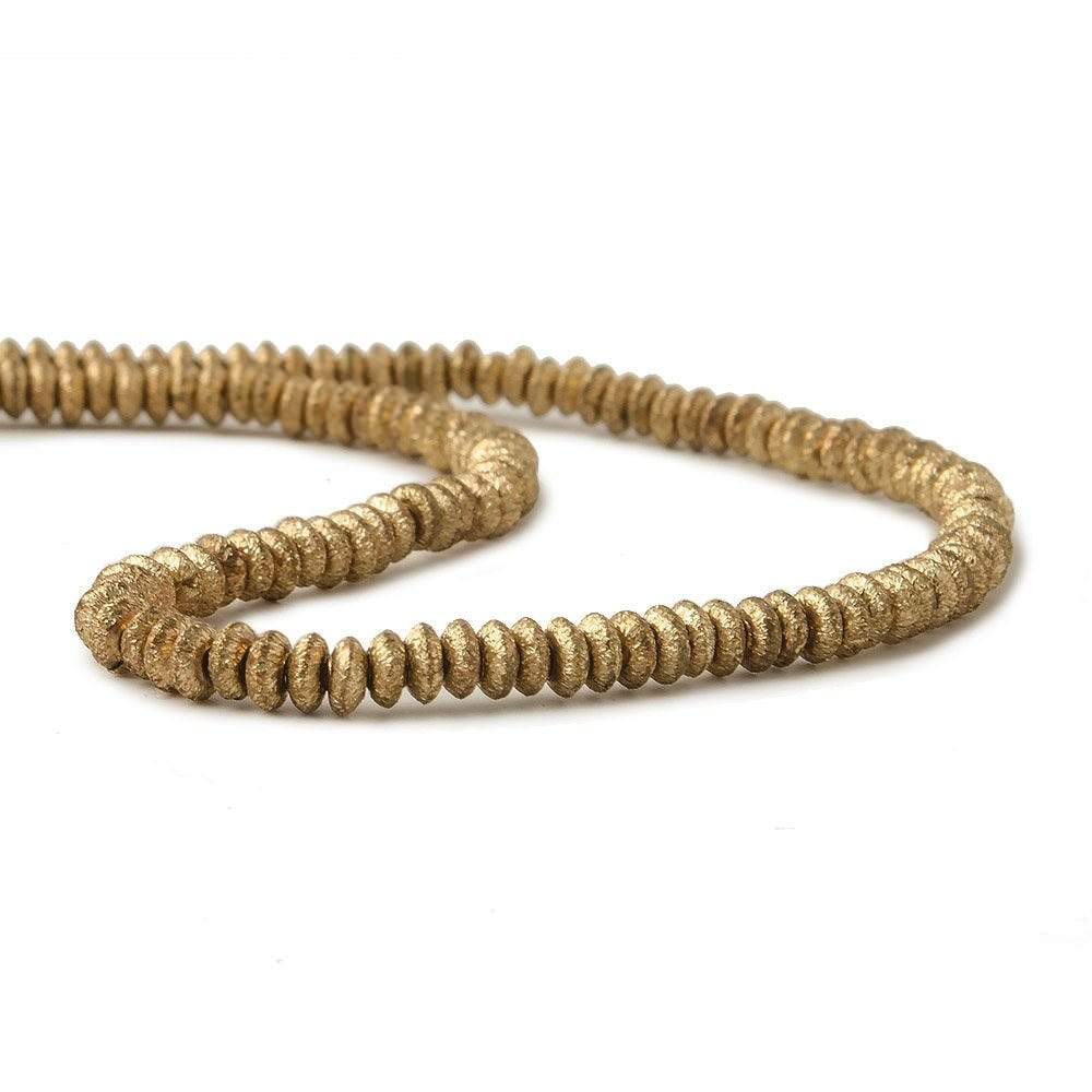 3mm Raw Copper Brushed Rondelle 8 inch 150 pcs - Beadsofcambay.com