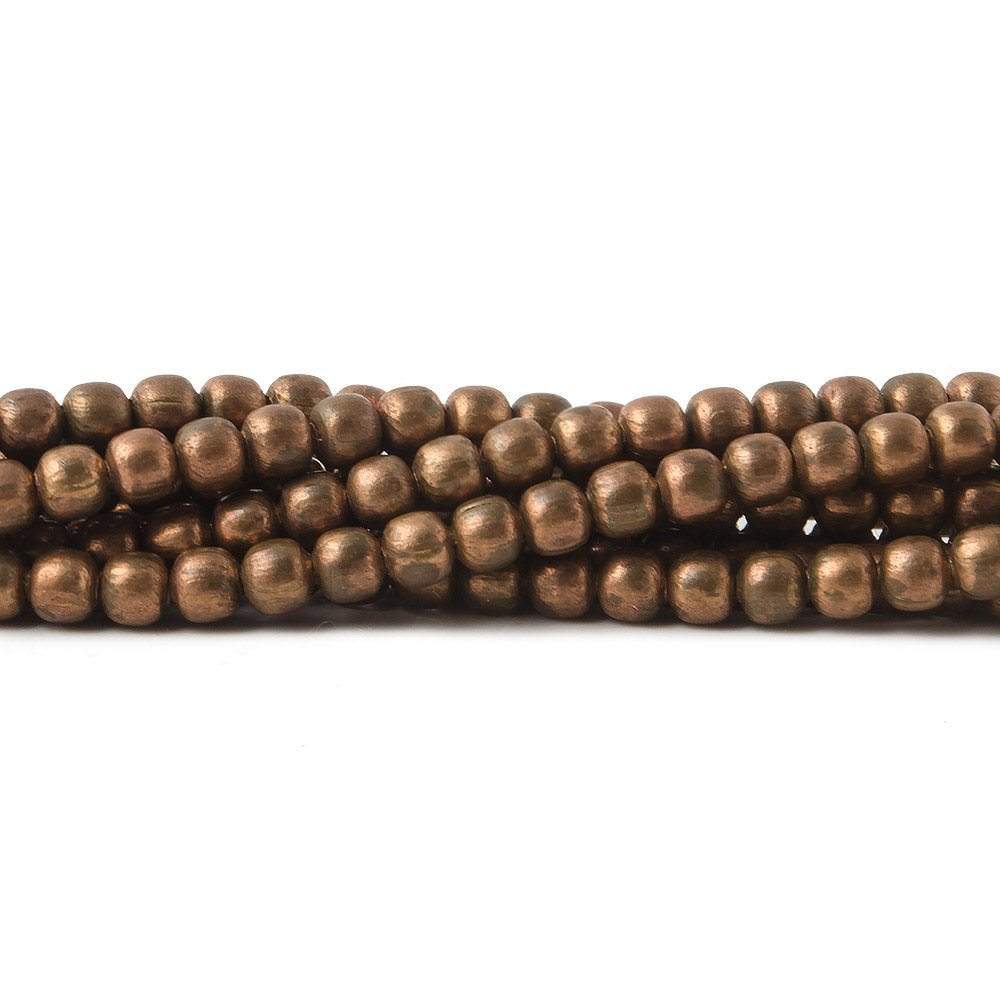 3mm Raw Copper Round Beads 8 inch 64 pcs - Beadsofcambay.com