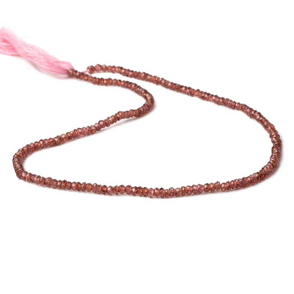 3mm Red Garnet Faceted Rondelle Beads 13 inch 193 pieces - Beadsofcambay.com