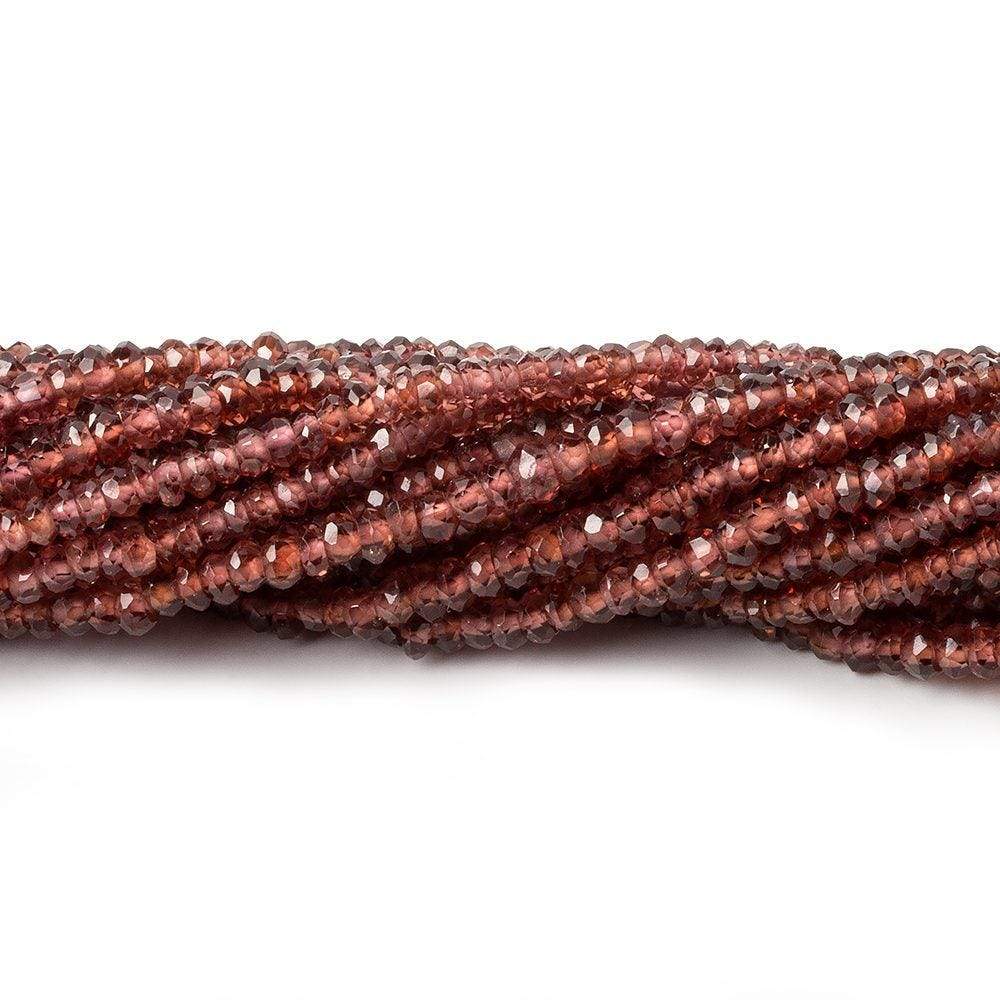 3mm Red Garnet Faceted Rondelle Beads 13 inch 193 pieces - Beadsofcambay.com