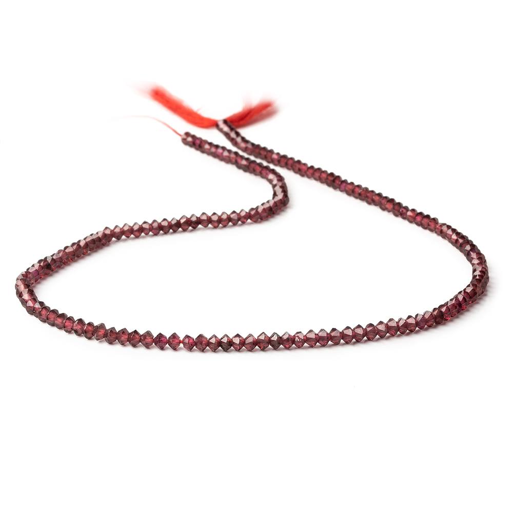 3mm Red Garnet micro faceted disc rondelle beads 12.5 inch 155 pieces AAA - Beadsofcambay.com