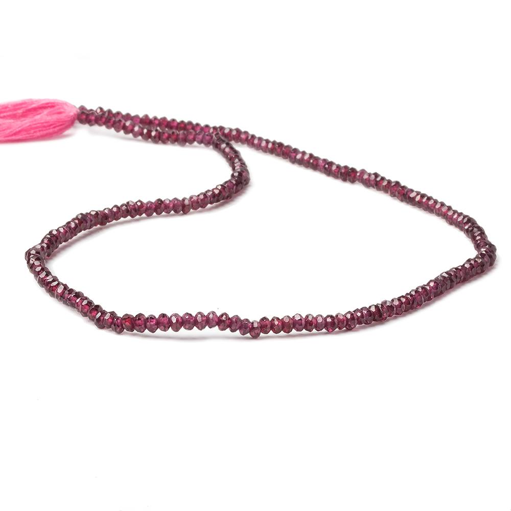3mm Rhodolite Garnet faceted rondelle beads 13 inch 177 beads - Beadsofcambay.com