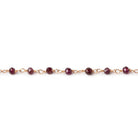 3mm Rhodolite Garnet faceted rondelle Rose Gold Chain by the foot 41 pieces - Beadsofcambay.com