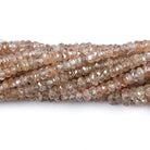 3mm Rose' Champagne Zircon Faceted Rondelle Beads 14 inch 200 pieces - Beadsofcambay.com