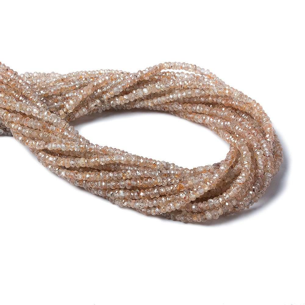 3mm Rose' Champagne Zircon Faceted Rondelle Beads 14 inch 200 pieces - Beadsofcambay.com