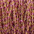 3mm Ruby Faceted Rondelles on Vermeil Chain by the Foot 44 Beads - Beadsofcambay.com
