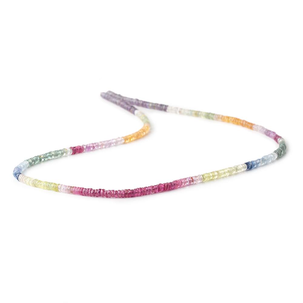 3mm Ruby & Fancy Sapphire Faceted Heshi Beads 18 inch 380 pieces AA - Beadsofcambay.com