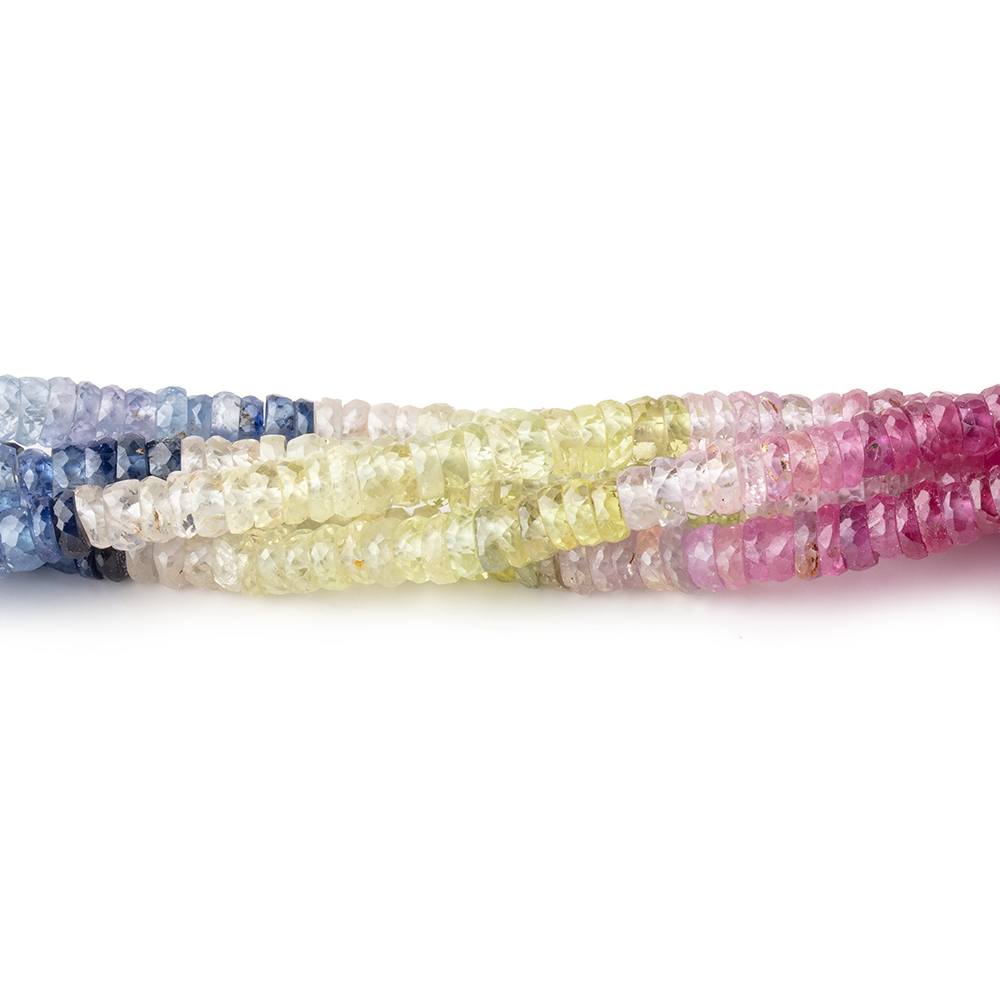 3mm Ruby & Fancy Sapphire Faceted Heshi Beads 18 inch 380 pieces AA - Beadsofcambay.com