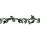 3mm Ruby in Zoisite micro-faceted round Black Gold Dangling Chain by the foot - Beadsofcambay.com