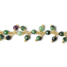 3mm Ruby in Zoisite micro-faceted round Gold Dangling Chain by the foot - Beadsofcambay.com