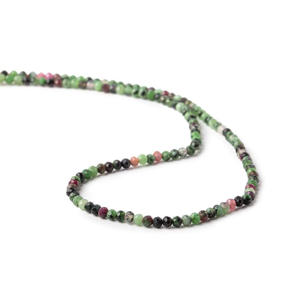 3mm Ruby & Zoisite micro faceted round beads 13 inch 130 pieces - Beadsofcambay.com