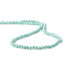 3mm Sea Aqua Shell Pearl micro faceted round beads 13 inch 133 pieces - Beadsofcambay.com