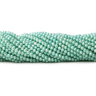 3mm Sea Aqua Shell Pearl micro faceted round beads 13 inch 133 pieces - Beadsofcambay.com