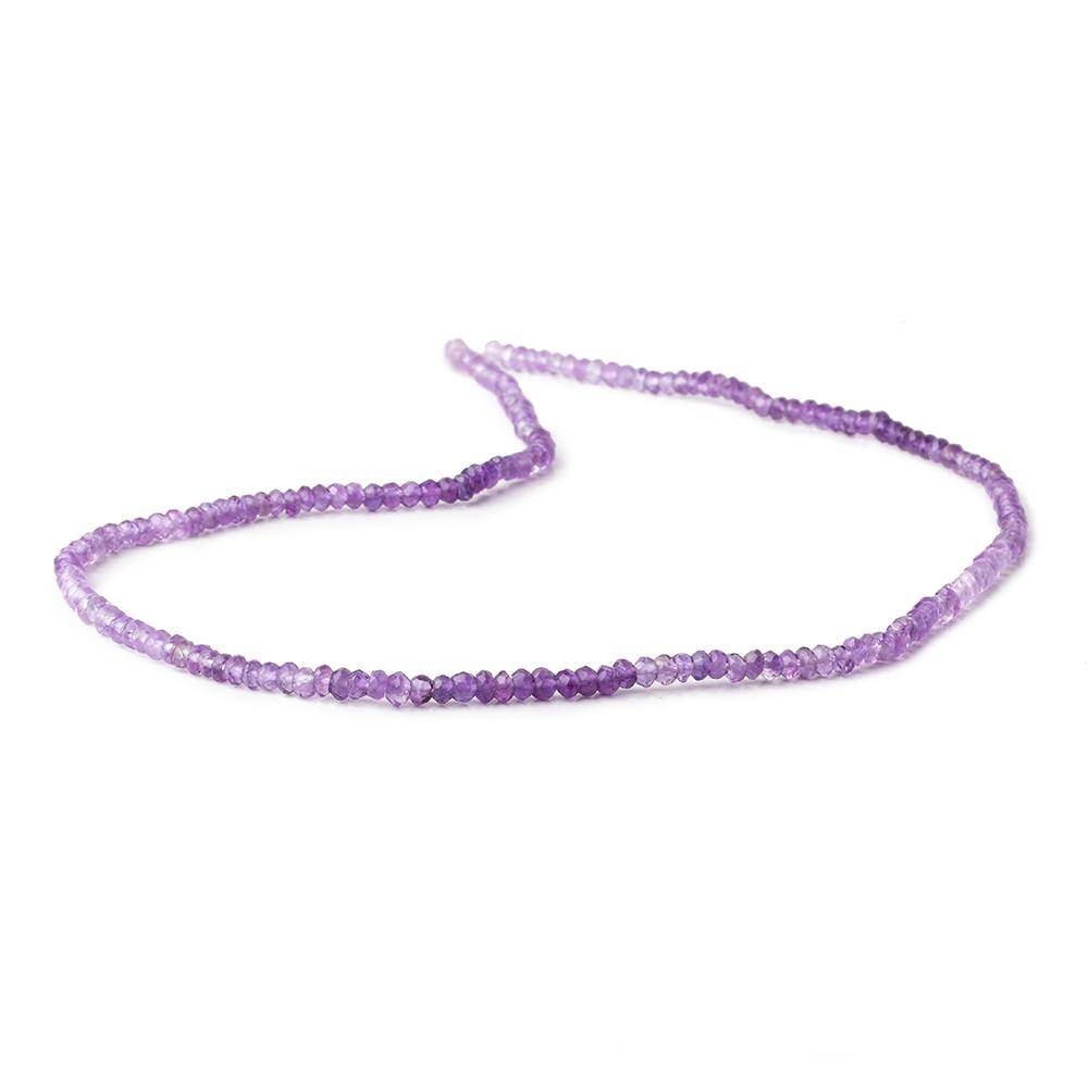 3mm Shaded Amethyst Faceted Rondelle Beads 13.5 inch 186 pieces - Beadsofcambay.com