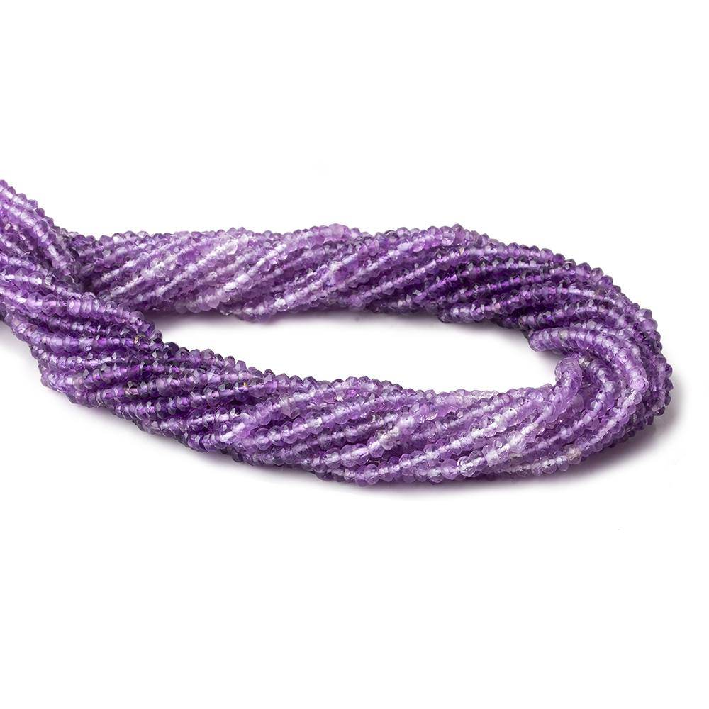 3mm Shaded Amethyst Faceted Rondelle Beads 13.5 inch 186 pieces - Beadsofcambay.com