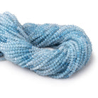 3mm Shaded Aquamarine Micro Faceted Round Beads 12.25 inch 106 pieces - Beadsofcambay.com